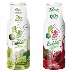 "FruttaMax Lime Mint LIGHT" sirupas 500ml+"FruttaMax Cherry LIGHT" sirupas 500 m kaina ir informacija | Gazuoto vandens aparatai ir priedai | pigu.lt