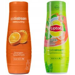 Sirupas "SodaStream Classics Orange" 440ml+"Lipton Ice Tea" žalioji arbata su citrusiniais vaisiais 440ml kaina ir informacija | Gazuoto vandens aparatai ir priedai | pigu.lt