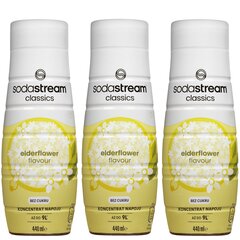 3x SodaStream Elderflower Zero sirupas 440ml kaina ir informacija | Gazuoto vandens aparatai ir priedai | pigu.lt