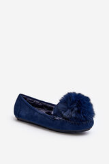 Women's Moccasins with Fur Lining Blue Novas 29273-21 цена и информация | Женские тапочки | pigu.lt