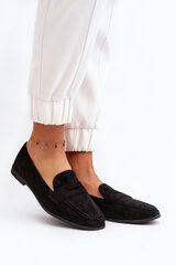 Women's Classic Black Moccasins Olevin 29680-21 цена и информация | Женские тапочки | pigu.lt