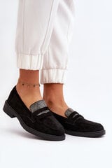 Women's Embellished Black Loafers Dananei 29683-21 цена и информация | Женские тапочки | pigu.lt