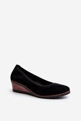 Women's Wedge Heel Shoes Black Belli 29725-21 цена и информация | Женские тапочки | pigu.lt