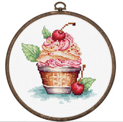 Siuvinėjimo rinkiniai su lankeliai „Cherry Ice Cream“ 8x9cm SBC104 Luca-S kaina ir informacija | Siuvinėjimo priemonės | pigu.lt