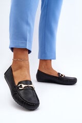 Women's Classic Eco Leather Moccasins Black Demese 30391-21 цена и информация | Женские тапочки | pigu.lt