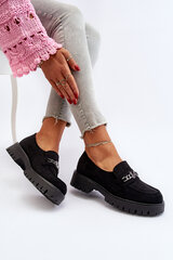 Black Suede Women's Moccasins with Decoration Loraleima 30496-21 цена и информация | Женские тапочки | pigu.lt