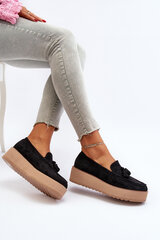 Women's Platform Loafers with Tassels Black Mialani 30544-21 цена и информация | Женские тапочки | pigu.lt