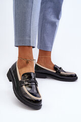 Women's Patent Leather Loafers Moccasins S.Barski HY336A Black 30641-21 цена и информация | Женские тапочки | pigu.lt