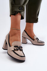 Women's Patent Leather Pumps in Beige D&A MR38-973 31093-21 цена и информация | Женские тапочки | pigu.lt