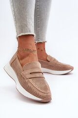 Women's Platform Moccasins in Beige Eco Suede Inesqua 31194-21 цена и информация | Женские тапочки | pigu.lt