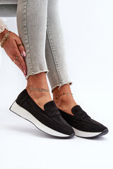 Women's Platform Loafers in Black Eco Suede Inesqua 31195-21 цена и информация | Женские тапочки | pigu.lt