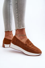 Women's Platform Moccasins in Eco Suede Camel Inesqua 31196-21 цена и информация | Женские тапочки | pigu.lt