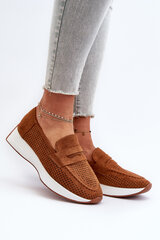 Women's Platform Moccasins in Eco Suede Camel Inesqua 31196-21 цена и информация | Женские тапочки | pigu.lt