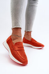 Women's Platform Loafers in Orange Eco Suede Inesqua 31197-21 цена и информация | Женские тапочки | pigu.lt