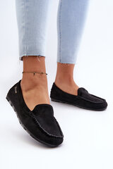 Women's Black Faux Suede Moccasins Amrutia 31603-21 цена и информация | Женские тапочки | pigu.lt