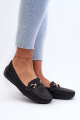 Women's Black Lattice Loafers Rasirna 31619-21 цена и информация | Женские тапочки | pigu.lt