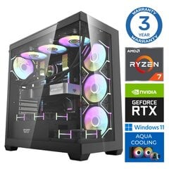 INTOP AQUA Ryzen 7 7700X 32GB DDR5 1TB SSD M.2 NVME RTX4070 SUPER 12GB WIN11 kaina ir informacija | Stacionarūs kompiuteriai | pigu.lt