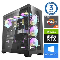 INTOP Ryzen 9 5900X 64GB DDR5 1TB SSD M.2 NVME RTX4060Ti 8GB Win11 цена и информация | Стационарные компьютеры | pigu.lt