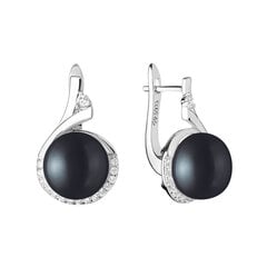 Женские серебряные серьги с жемчугом и цирконами Brasco 55638 55638 цена и информация | Серьги | pigu.lt