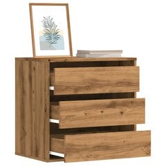 Kampinė komoda su stalčiais, ruda, 60x41x58cm, mediena kaina ir informacija | Sandėliavimo lentynos | pigu.lt
