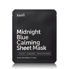 KLAIRS Midnight Blue Calming Sheet Mask - Zestaw 5 maskek, 25 ml kaina ir informacija | Veido kaukės, paakių kaukės | pigu.lt