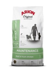 Arion Original Maintenance Adult suaugusiems vidutinių veislių šunims su vištiena, 12 kg kaina ir informacija | Sausas maistas šunims | pigu.lt