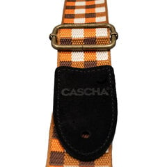 Diržas ukulelei Cascha Jacquard - Checker Orange CUS-JW4 kaina ir informacija | Priedai muzikos instrumentams | pigu.lt