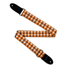 Diržas ukulelei Cascha Jacquard - Checker Orange CUS-JW4 kaina ir informacija | Priedai muzikos instrumentams | pigu.lt