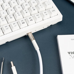 Keychron Double-Sleeved Geek Cable White Klaviatūros laidas (Baltas) (Cab-20) цена и информация | Клавиатуры | pigu.lt