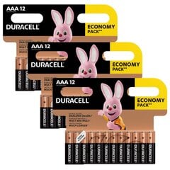 DURACELL baterija AAA/MN2400 3 x 12 vnt цена и информация | Батарейки | pigu.lt