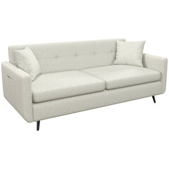 HOMCOM 3-vietė sofa, trivietė sofa su porankiu, dekoratyvinės pagalvėlės, minkšta sofa su šonine kišene, lininės išvaizdos, skirta svetainei, miegamajam, 165 x 73 x 72 cm, smėlio spalvos | Aosom kaina ir informacija | Sofos | pigu.lt