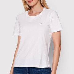 Tommy Jeans moteriški marškinėliai Regular Fit white DW0DW14616-YBR kaina ir informacija | Marškinėliai moterims | pigu.lt