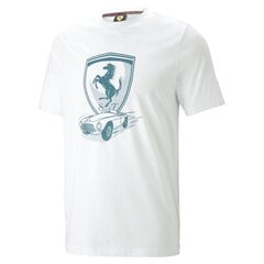 PUMA baltos spalvos laisvalaikio marškinėliai vyrams Ferrari Race Big Shield Tee Ton - 53818404 53818404.XXL цена и информация | Мужские футболки | pigu.lt