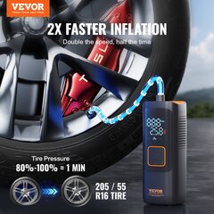 Mini nešiojamas oro kompresorius Vevor, 2600 mAh, 160 PSI kaina ir informacija | Auto reikmenys | pigu.lt