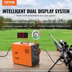 Воздушный компрессор Vevor, 30Mpa/4500PSI, 1L, AC120V, 600W цена и информация | Компрессоры | pigu.lt