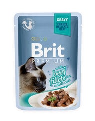 Brit Premium Cat Fillets in Gravy su jautiena, 24x85 g kaina ir informacija | Konservai katėms | pigu.lt