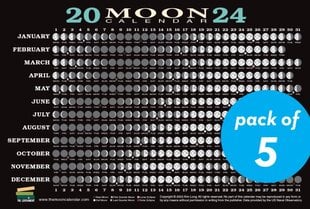 2024 Moon Calendar Card (5 pack): Lunar Phases, Eclipses, and More! kaina ir informacija | Knygos apie sveiką gyvenseną ir mitybą | pigu.lt