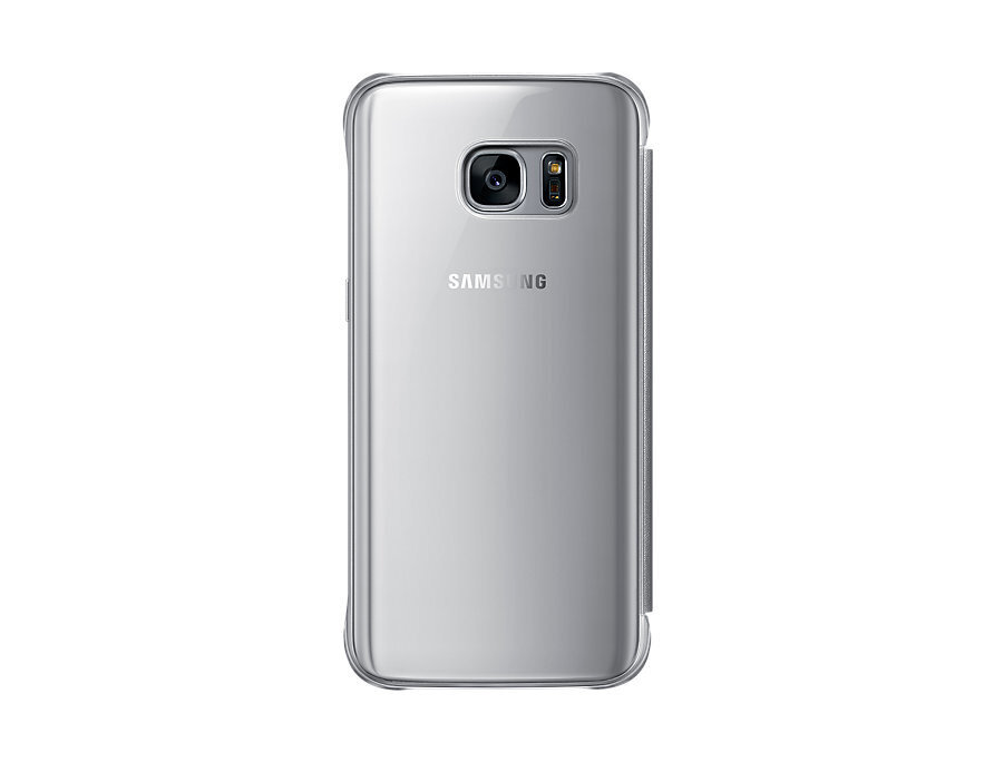 Apsauginis dėklas Samsung EF-ZG930CFEGWW Clear View skirtas Samsung Galaxy S7 G930, sidabrinis kaina ir informacija | Telefono dėklai | pigu.lt