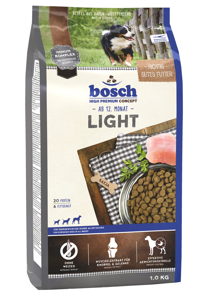 Bosch Petfood Light (High Premium) 1kg kaina ir informacija | Sausas maistas šunims | pigu.lt