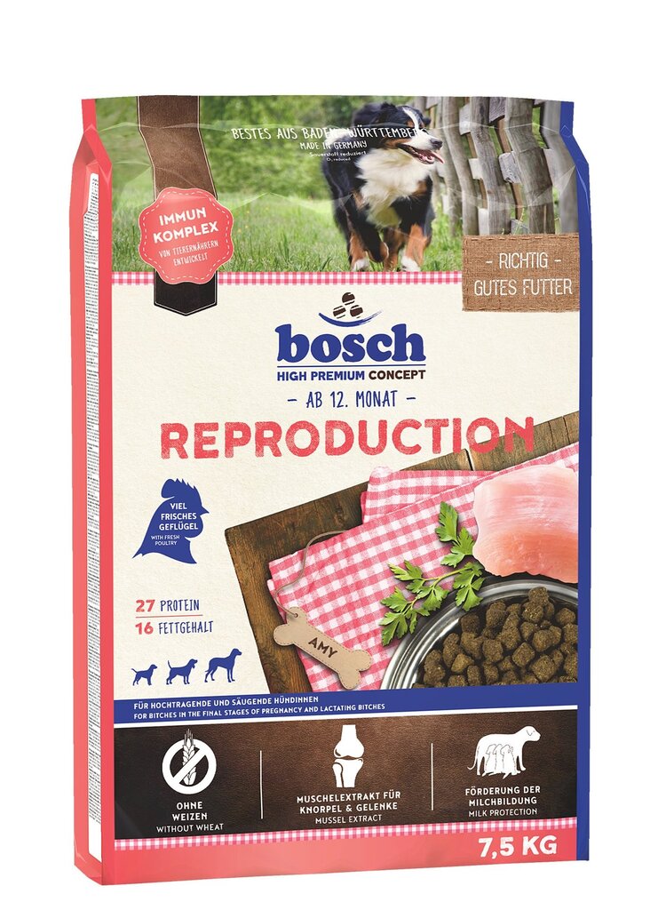 Bosch Petfood Reproduction (High Premium) 7,5kg kaina ir informacija | Sausas maistas šunims | pigu.lt