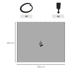Запасные шторы для беседки Outsunny цена и информация | Беседки, навесы, тенты | pigu.lt