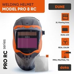 Automatinė suvirinimo kaukė Doka Pro 8 RC Dune kaina ir informacija | Galvos apsauga | pigu.lt