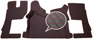 Automobiliniai kilimėliai, suderinami su "Volvo FH", 2013+, juodos ir raudonos spalvos, dvigubas sriegis kaina ir informacija | Modeliniai tekstiliniai kilimėliai | pigu.lt