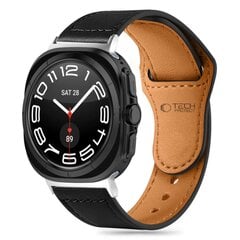 TECH-PROTECT LEATHERFIT SAMSUNG GALAXY WATCH ULTRA (47MM) BLACK kaina ir informacija | Išmaniųjų laikrodžių ir apyrankių priedai | pigu.lt