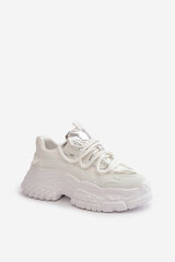 Women's sneakers on chunky sole white Nevela 32896-21 kaina ir informacija | Sportiniai bateliai, kedai moterims | pigu.lt