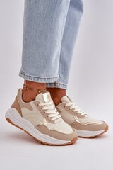 Women's Platform Sneakers Made Of Eco Leather Beige Issatta 32930-21 цена и информация | Спортивная обувь, кроссовки для женщин | pigu.lt