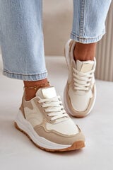 Women's Platform Sneakers Made Of Eco Leather Beige Issatta 32930-21 цена и информация | Спортивная обувь, кроссовки для женщин | pigu.lt