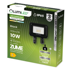 LED prožektorius ZUME 10W 1100lm 4000K IP65 juodas Pažangus apšvietimas LUMILED kaina ir informacija | Lauko šviestuvai | pigu.lt