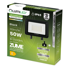 LED prožektorius ZUME 50W 5500lm 4000K IP65 juodas Pažangus apšvietimas Serija LUMILED цена и информация | Уличные светильники | pigu.lt