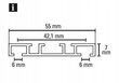 Aliuminio Lubų Bėgis Su Dvigubu Bėgiu 250 Cm цена и информация | Karnizai | pigu.lt